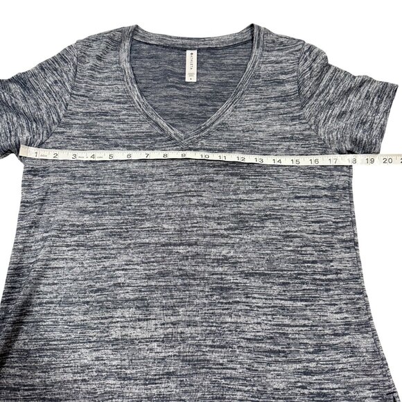 Athleta Breezy Scoop V-Neck Tee Gray Black Space Dye Size S - Picture 5 of 6